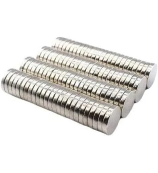 50 Adet 10x2mm Yuvarlak Neodyum Mıknatıs Güçlü Magnet Nikel Kaplamalı ürün görseli 1