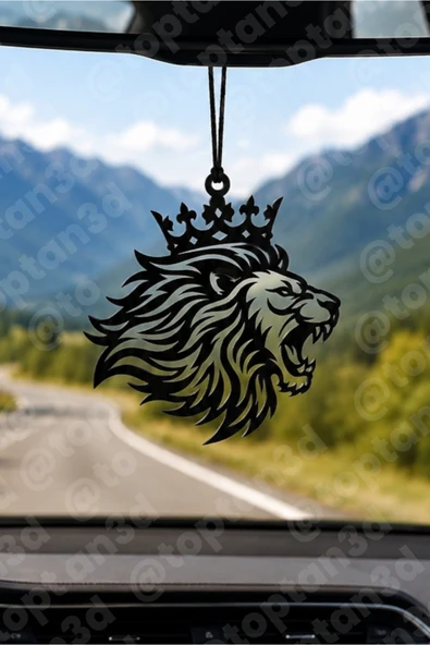 Aslan Ayna Süsü, Araba Süsü, Taçlı Aslan Dikiz Aynası Süsü - Eşe, Dosta, Sevgiliye Araba Hediyesi ürün görseli 1