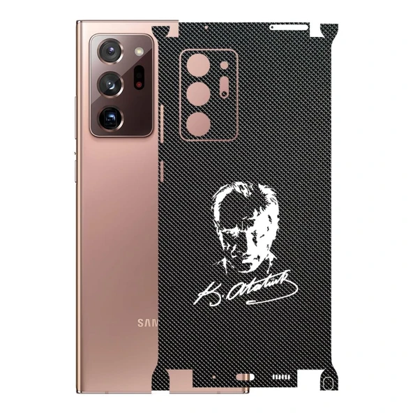 Samsung Galaxy Note 20 Ultra ile Uyumlu Bumper Serisi Premium Kaplama 360  Atatürk İmzalı Siyah ürün görseli 1