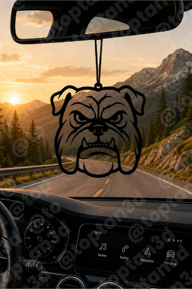 Buldok Köpek Ayna Süsü, Araba Süsü, Köpek Dikiz Aynası Süsü - Eşe, Dosta, Sevgiliye Araba Hediyesi ürün görseli 1