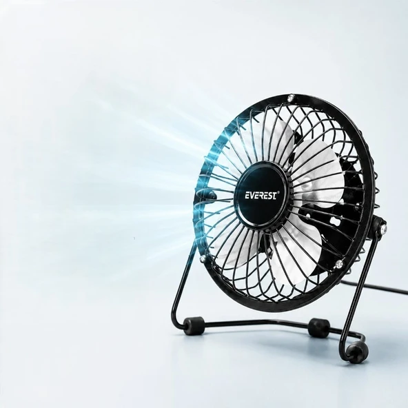 Masaüstü Mini USB Fan - Metal Gövdeli - Ultra Sessiz ürün görseli 1