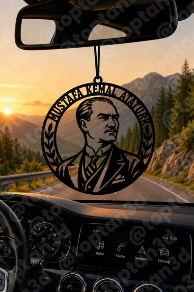Atatürk Ayna Süsü, Araba Süsü, Mustafa Kemal Dikiz Aynası Süsü - Eşe, Dosta, Sevgiliye Araba Hediyesi ürün görseli 1