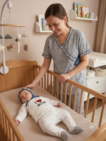 BASKILI ANNE BEBEK LOHUSA SET 3 Ay Kız ürün görseli 1