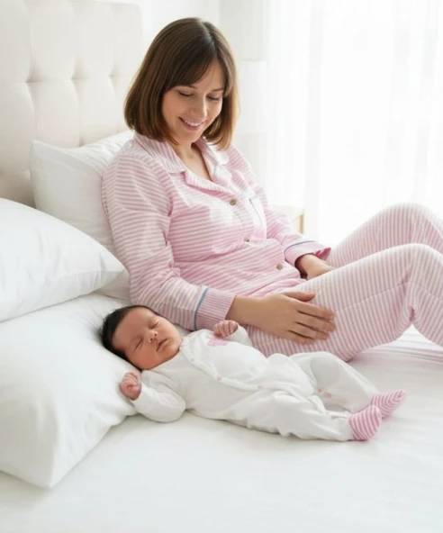 BASKILI ANNE BEBEK LOHUSA SET 3 Ay Kız ürün görseli 1