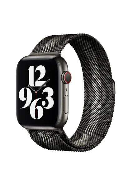 Uray store Apple Watch 38mm Metal Mıknatıslı Kordon - Siyah-Beyaz ürün görseli 1