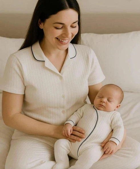 BASKILI ANNE BEBEK LOHUSA SET 3 Ay Kız ürün görseli 1
