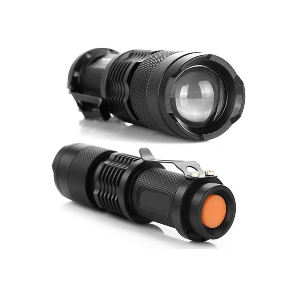 Km-87 Polis Tipi Zoomlu Şarjlı Metal Dağ Kamp Cep Feneri Cree Led 2300 Lumens ürün görseli 1
