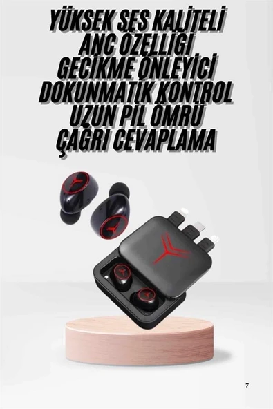 Kablosuz Şarj Göstergeli Powerbank Özellikli Bluetooth Kulaklık Çağrı Cevaplayabilen ürün görseli 1