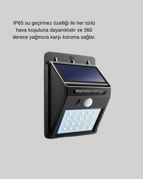 Solar Güçlü Led Dış Mekan Lambası – Güneş Enerjisiyle Şarj Olan Sensörlü Bahçe Işığı ürün görseli 1
