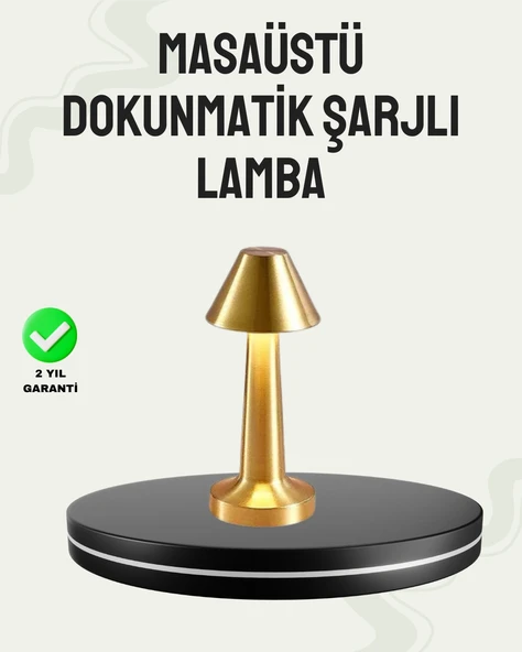 Kablosuz Led Masa Lambası 1800mah 3 Renk Aydınlatma Dokunmatik ürün görseli 1