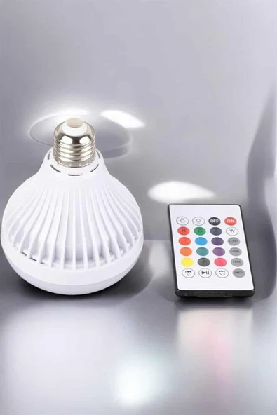 Kablosuz Bluetooth Hoparlör Led Lamba - Resim 3