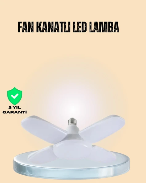 Yüksek Işık Güçlü Led Ampül 4 Kollu Katlanır Pervane Tasarım ürün görseli 1