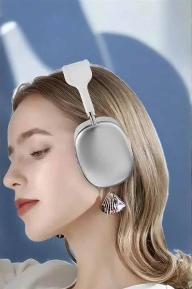 P9 Plus Kablosuz Kulak Üstü Bluetooth Kulaklık Beyaz Yüksek Ses Kaliteli ürün görseli 1