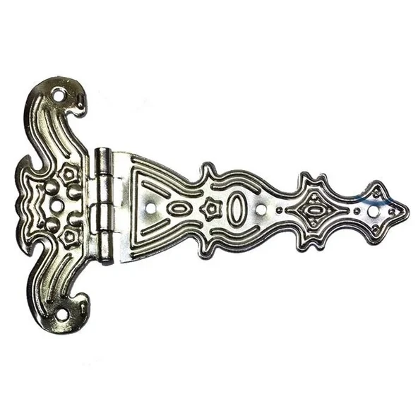 Dekoratif, Sac Tek Kuyruklu Menteşe - 69x102 Mm, Büyük, Nikel, 100 Adet ürün görseli 1