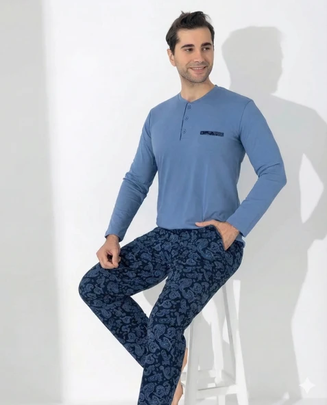 Boyraz 0403 Erkek Uzun Kol Pijama Takımı ürün görseli 1
