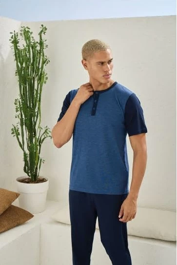 Kocabey 2205 Erkek Battal Midi Yaka Pijama Takım ürün görseli 1
