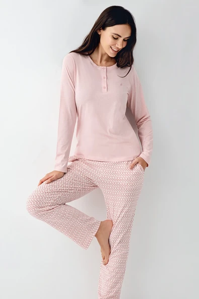 Pierre Cardin 9080-S Kadın Uzun Kol Pijama Takım ürün görseli 1