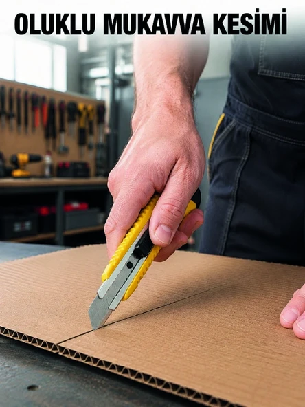 Metal Gövdeli 5’li Falçata Seti Profesyonel Maket Bıçağı Karton Koli  Kesici ürün görseli 1
