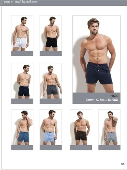 Erdem Erkek Penye Boxer 1400 Asorti M ürün görseli 1