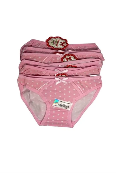 2588  Berrak  Kız  Pembe  Baskılı Bikini 6 Adet 1-2 Yaş ürün görseli 1
