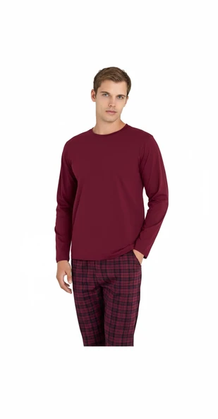 9273-kly 0 yaka pijama takımı ürün görseli 1