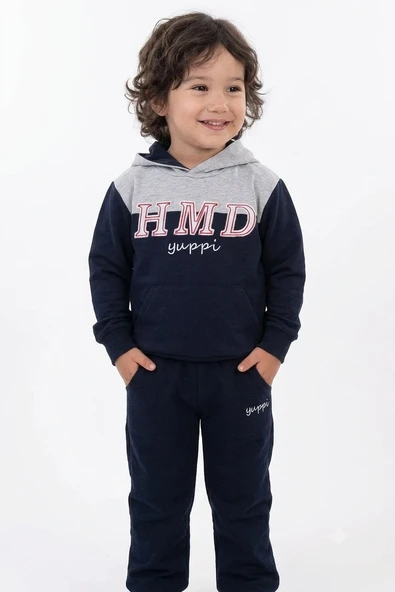 5049 HMD YUPPİ ERKEK ÇOCUK KAPŞONLU EŞOFMAN TAKIM ürün görseli 1
