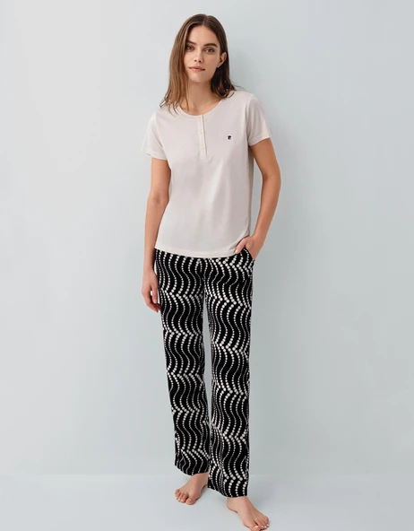 Pierre Cardin PC9165-S Kadın Kısa Kol Pijama Takımı ürün görseli 1