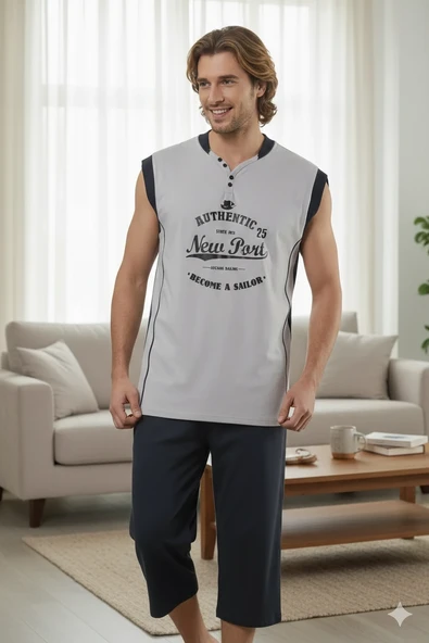 Erkek Kaprili Pijama Takımı 20009 ürün görseli 1