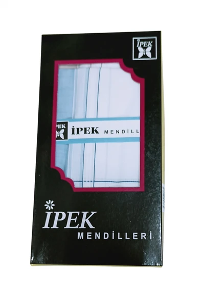 İpek Erkek Çizgili Kutulu Mendil 12 Adet 42x42 cm ürün görseli 1