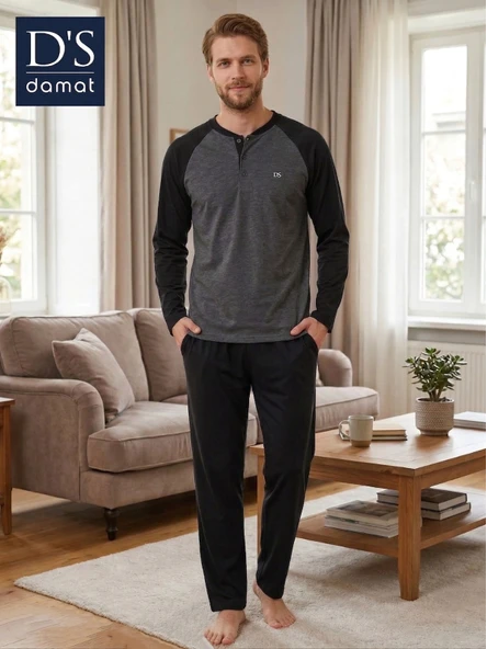 D's Damat 2603 Erkek Mavenck Uzun Kol Pijama Takımı ürün görseli 1