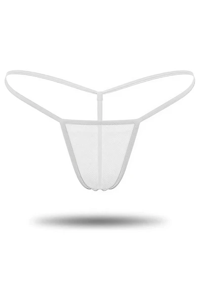 Beyaz Transparan Tül String Tanga TM0368 ürün görseli 1