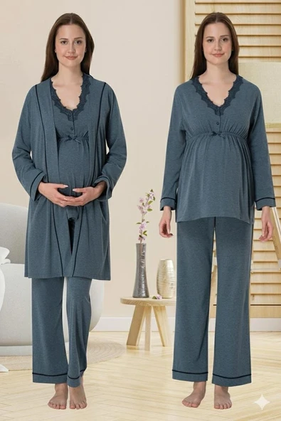 Effortt 3054 Sabahlıklı Lohusa Pijama Takımı ürün görseli 1