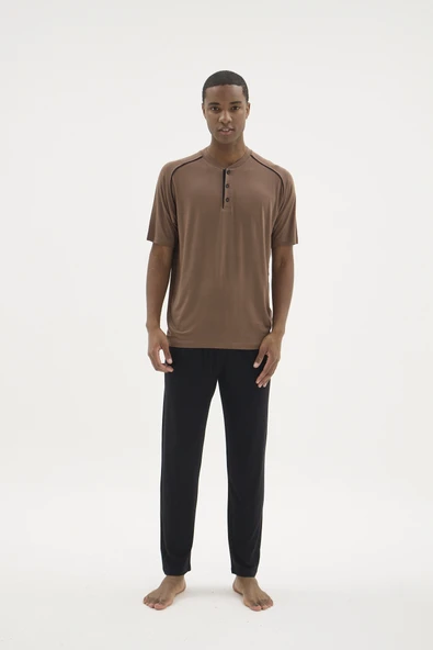Kocabey KKT-26153 Erkek Midi Yaka Pijama Takımı ürün görseli 1