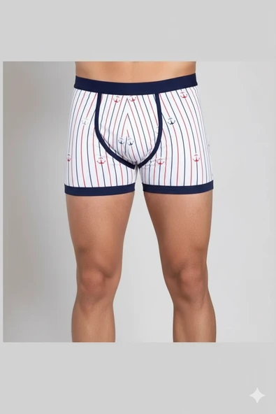 Berrak Çapa Ve Çizgi Baskı Erkek Boxer 1107 ürün görseli 1