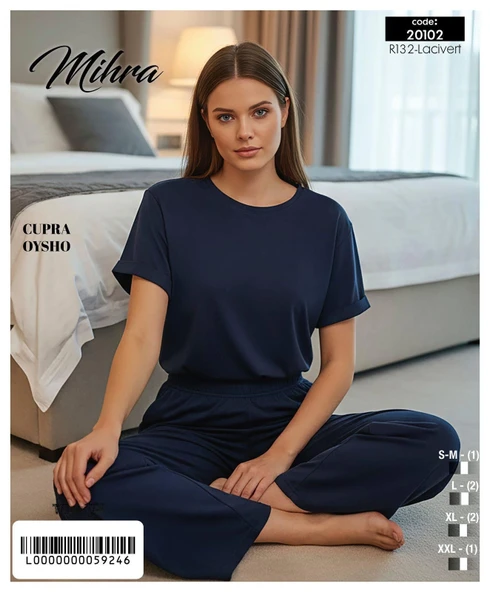 Mihra 20102 Kadın Oysho Kısa Kol Pijama Takımı ürün görseli 1