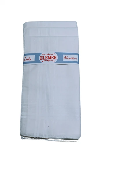 Elemek Erkek Beyaz Mendil 12 adet 39x39 cm ürün görseli 1