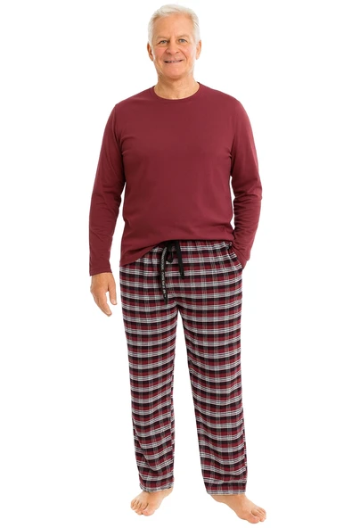 Pijalüx Erkek Kareli Poplin Cepli Alt Pijama ürün görseli 1