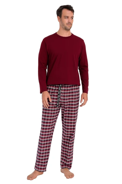 Pijalüx Erkek Kareli Poplin Cepli Alt Pijama ürün görseli 1