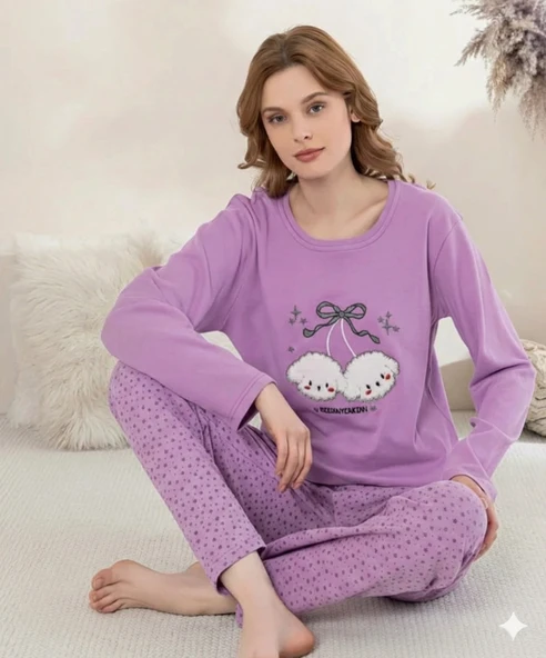 Boyraz 0351 Kadın Penye Uzun Kol Pijama Takımı ürün görseli 1