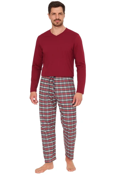 Pijalüx Erkek Kareli Poplin Cepli Alt Pijama ürün görseli 1