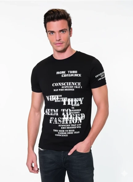 Berrak Erkek Yazı Baskılı T-shirt 1046 Beyaz L ürün görseli 1