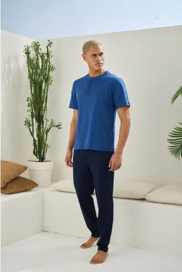 Kocabey 2207 Erkek Battal Midi Yaka Pijama Takım ürün görseli 1