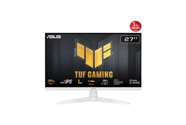 Asus TUF Gaming VG279Q3A-W 27 inç 180Hz 1ms Full HD Adaptive Sync Fast IPS Beyaz Gaming Monitör ürün görseli 1
