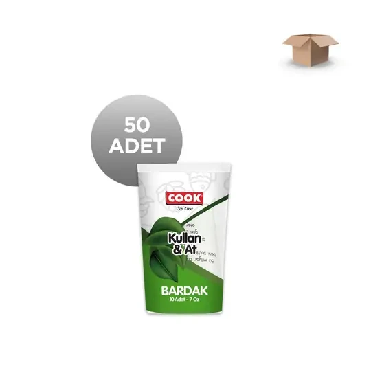 COOK Toptan Kağıt Bardak 7 oz 10'lu - Koli İçi 50'li ürün görseli 1
