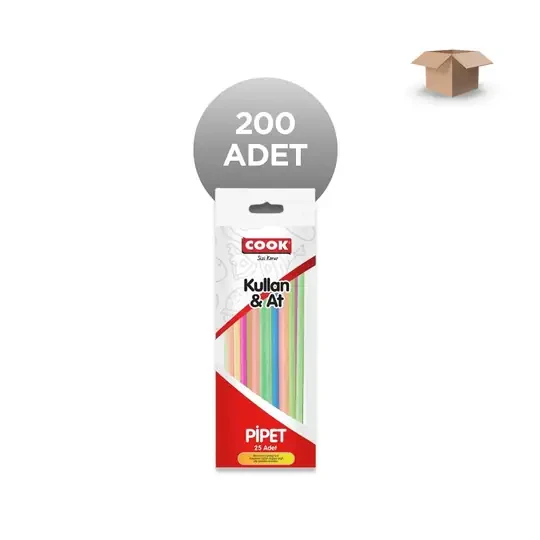 COOK Toptan Jelatinsiz Pipet 25'li - Koli İçi 200'lü ürün görseli 1