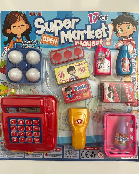 Süpermarket Alışveriş Seti Oyuncak 15 Parçalı ürün görseli 1