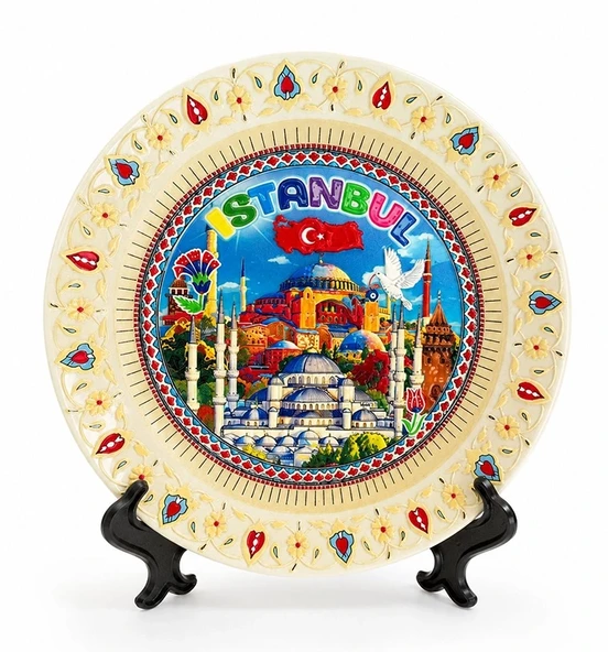 İstanbul Temalı Porselen Dekoratif Tabak 20 Cm Alk5846 ürün görseli 1