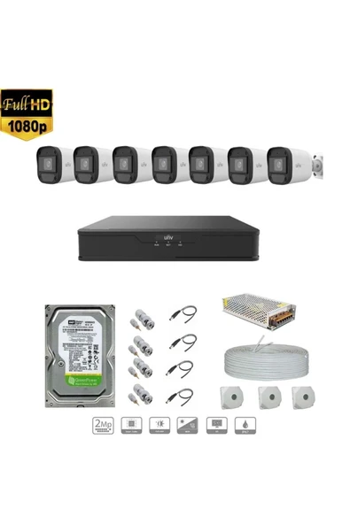 UNV Full Hd 7 Kameralı Set Sesli ürün görseli 1