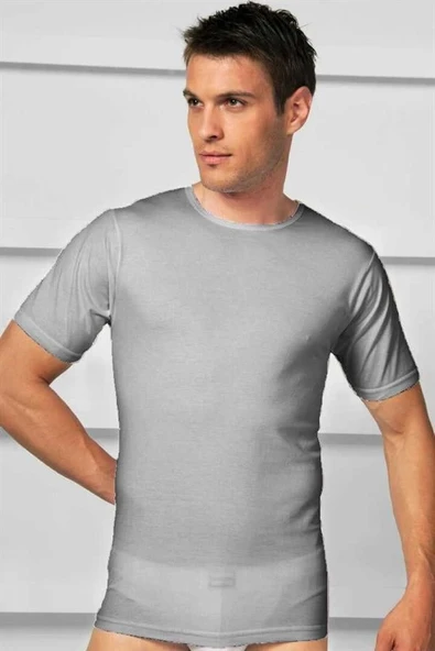 Nevamel® Erkek Pamuklu Kısa Kol Geniş Yaka Klasik Fanila T-Shirt ürün görseli 1