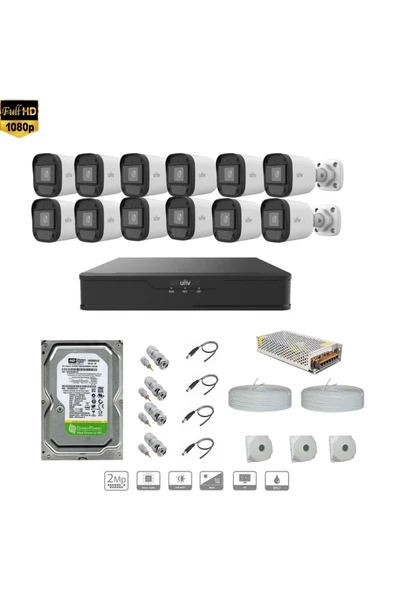 UNV Full Hd 12 Kameralı Set Sesli ürün görseli 1